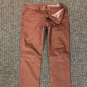 Outerknown Mens Jeans, Drifter Tapered Fit, Color Redwood.